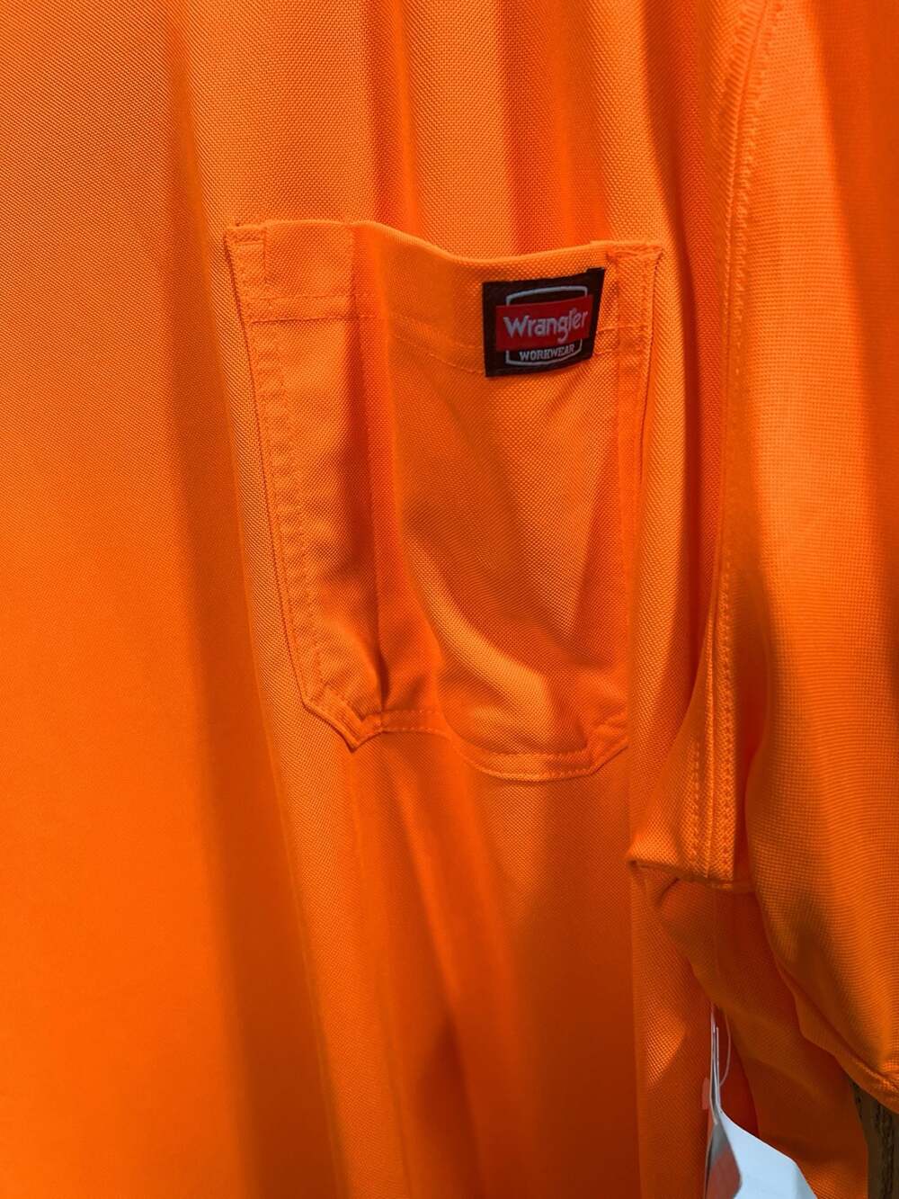 Wrangler Workwear Men's Performance Pen Pocket Tee Relaxed Fit Bright Orange 3XL - Picture 2 of 8